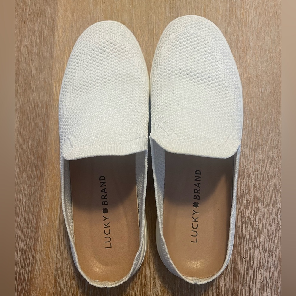 Lucky Brand Larlan Mule - white knit slide size 6